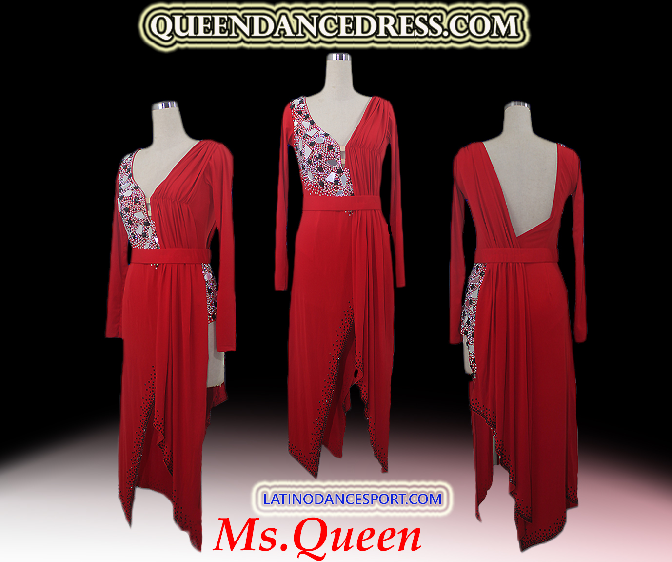 Latin Ballroom Classic Queen Dance Tailored Dress L204 Latin Ballroom Classic Queen Dance Tailored Dress L204